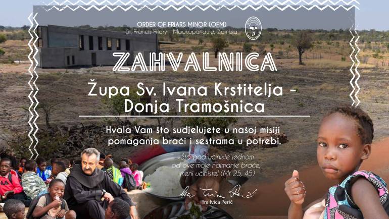 Zahvalnica našoj župi iz Zambije
